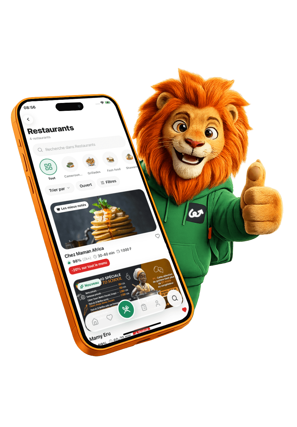 La mascotte WIVO présente l'application mobile